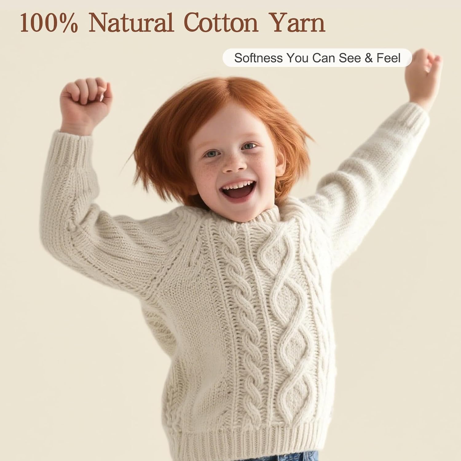 Baby Cotton Yarn White — 6 Pack, 137 Yards Each, Sport Weight
