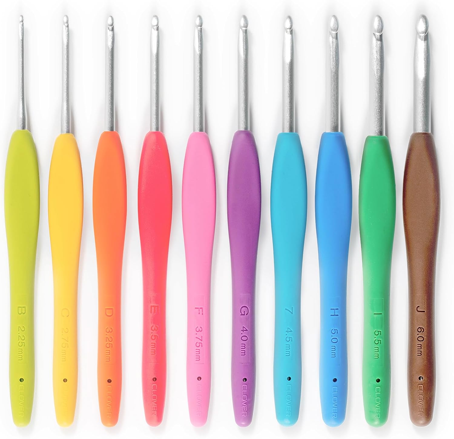 Crochet Hook Set — 10 Sizes with Soft Grip Handles