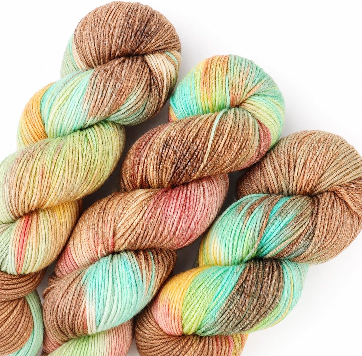 Gradient Sock Yarn — 3 Pack, 300 g, Green and Brown