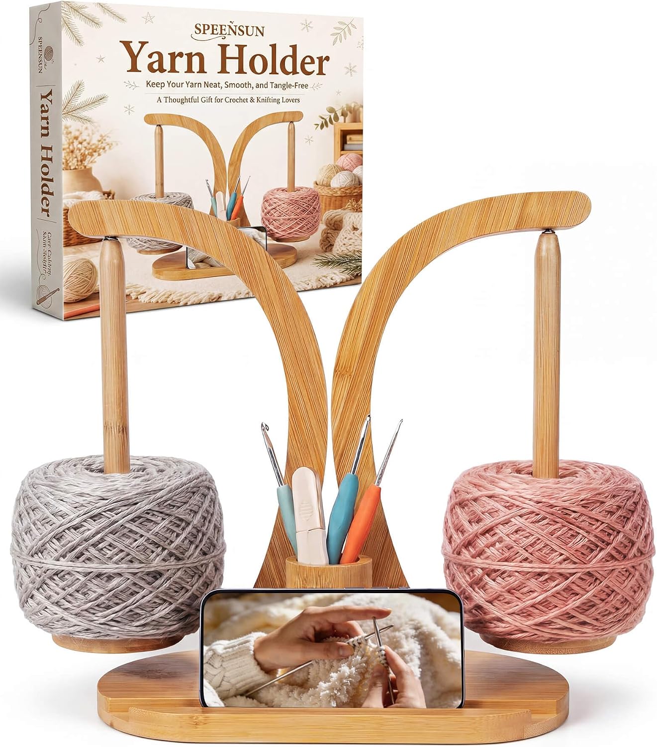 Magnetic Double Yarn Holder — Tangle-Free for Two Strands