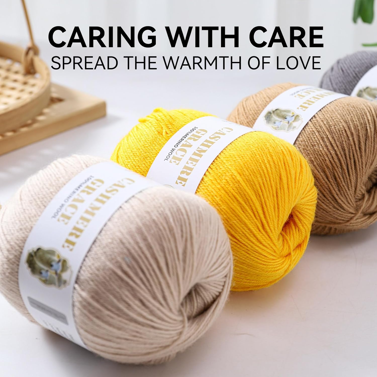 Pure Merino Wool Yarn 4-Ply — 100 g Ball, Approximately 320 Yards
