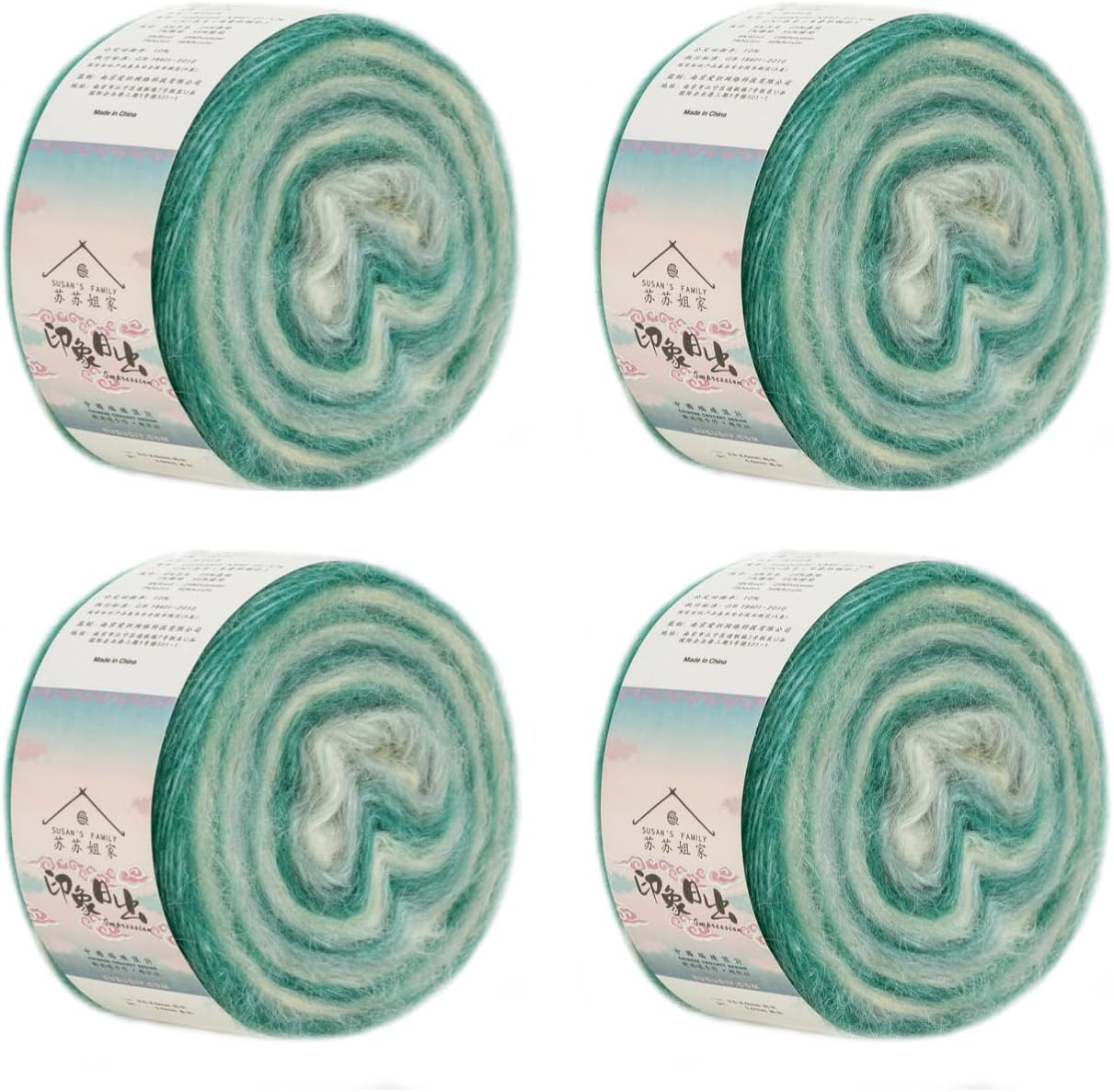 Worsted Gradient Yarn — 4 Pack, 100 g Each, Riverbank